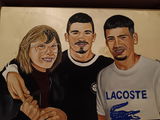 Lienzo de madera personalizado pintado a mano — retrato desde una foto