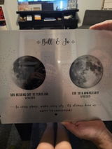 10th Anniversary Gift for Husband or Wife — Personalized Moon Phase Tin Metal Print
