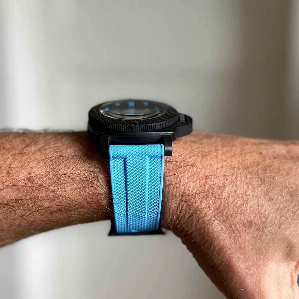 Capri Blue Vertech FKM Rubber Strap for Panerai 22mm-26mm