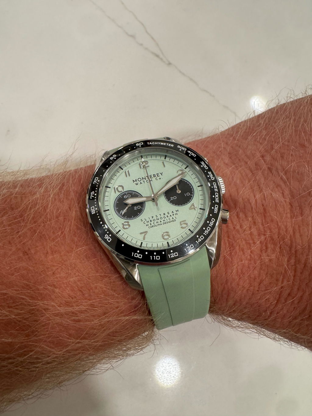 Mint Green 20mm FKM Curved Rubber Watch Strap | Wristbuddys