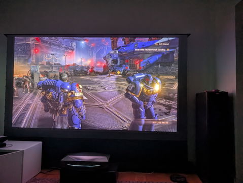 WUPRO CINEMA-LEVEL LeApex Smart CBSP Excellent Contrast Tension CLR ALR Motorized Floor Rising Screen For UST Projector