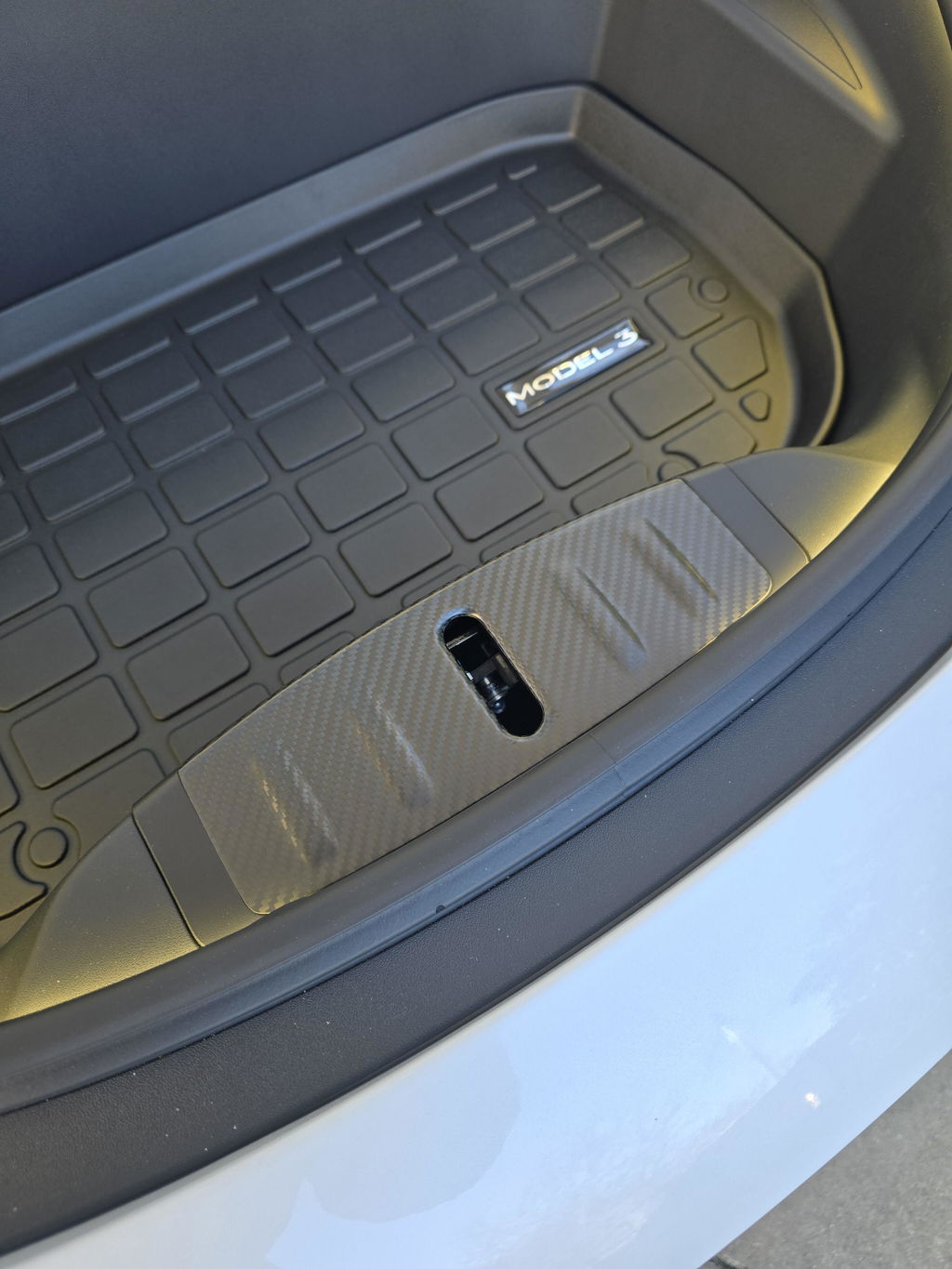 Carbon Fiber Frunk Hood Lock Cover For Tesla Model 3