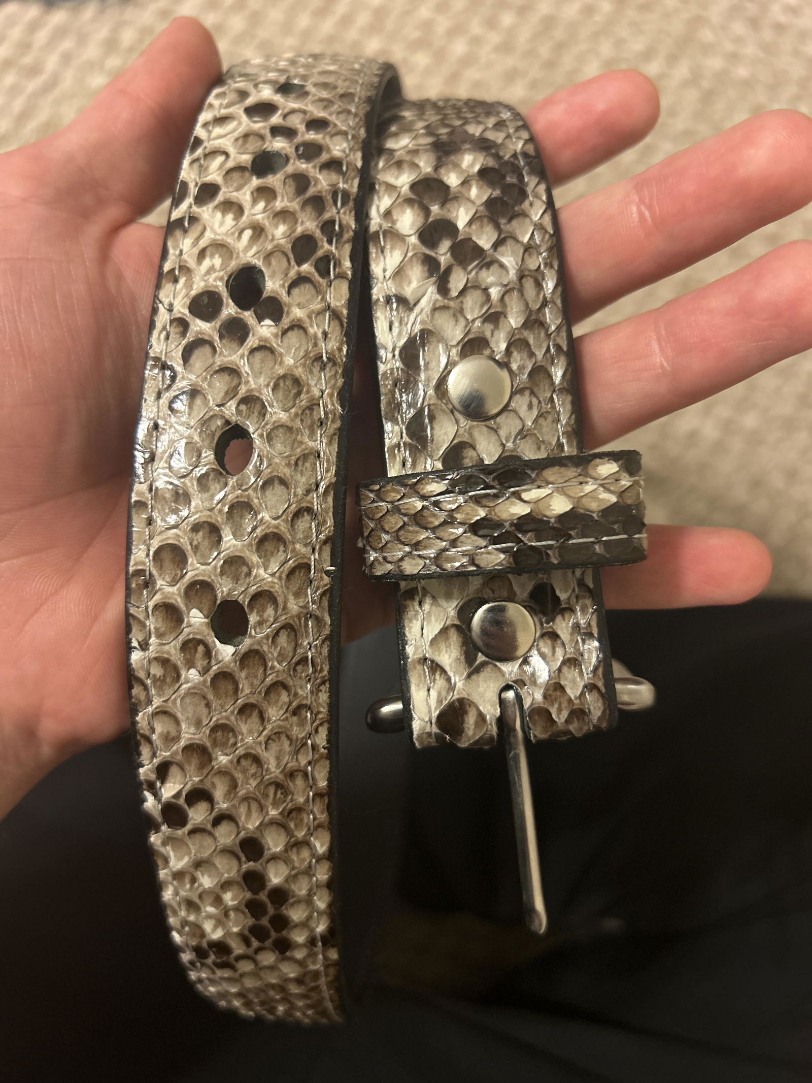 Python Snakeskin Leather Dress Belt – Yoder Leather Company