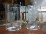 High Borosilicate Large Glass Cup With Colored Handle 60*85