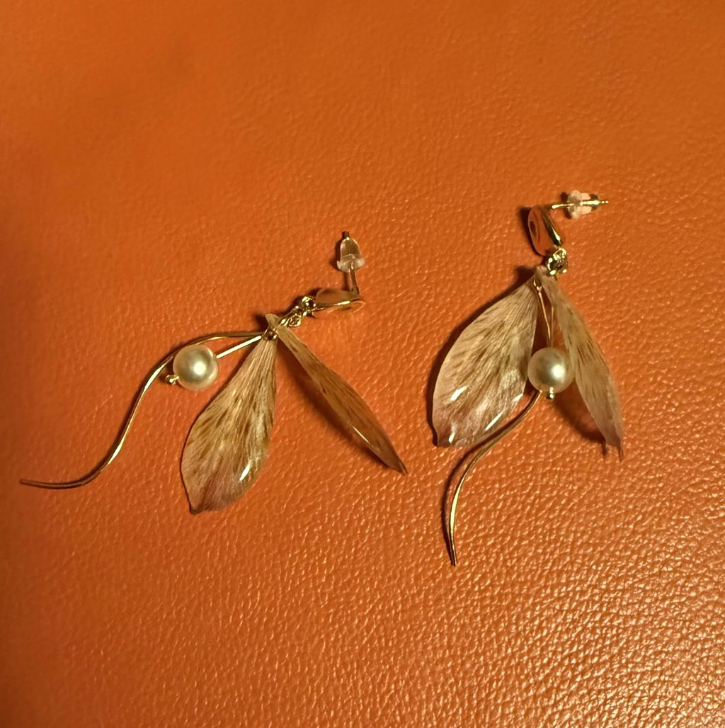 "Fairy Wings" Real Alstroemeria Earrings