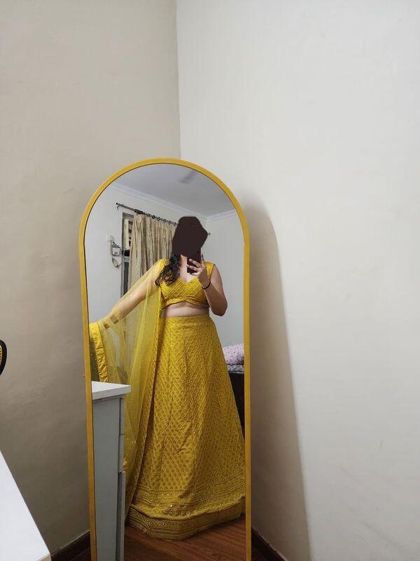 Charming Yellow Thread Work Georgette Festival Wear Lehenga Choli