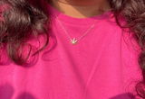 Gold Leaf Diamond Pendant Necklace