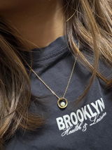 Gold Pearl Circle Pendant Necklace