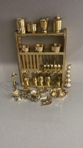 Bhatukali Brass Miniature Kitchen Set-41 Piece Toy & Home Décor